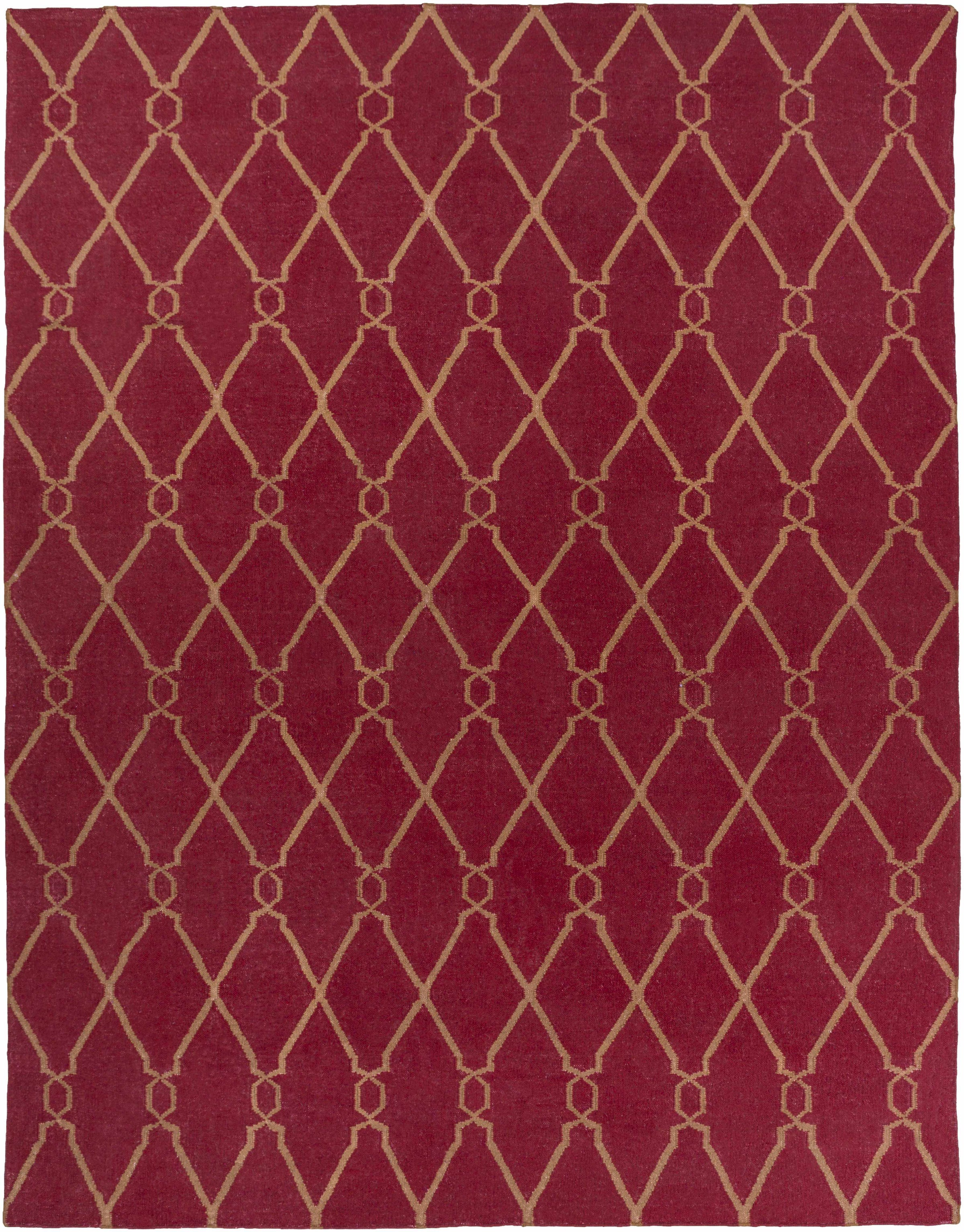 Rust Hand Woven 100% Wool Modern Rectangle Handmade rug, Indoor use only, no fringe, non-washable.