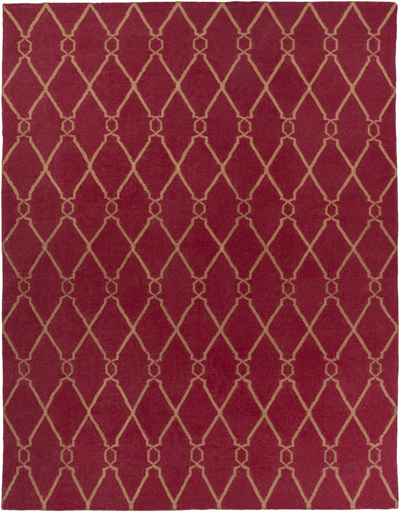 Rust Hand Woven 100% Wool Modern Rectangle Handmade rug, Indoor use only, no fringe, non-washable.