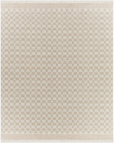 Tan Hand Woven 100% Wool Cottage Rectangle Handmade rug, Indoor use only, has fringe, non-washable. runner also available