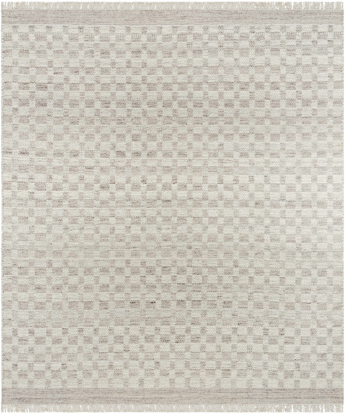 Medium Gray Hand Woven 100% Wool Cottage Rectangle Handmade rug, Indoor use only, has fringe, non-washable. runner also available