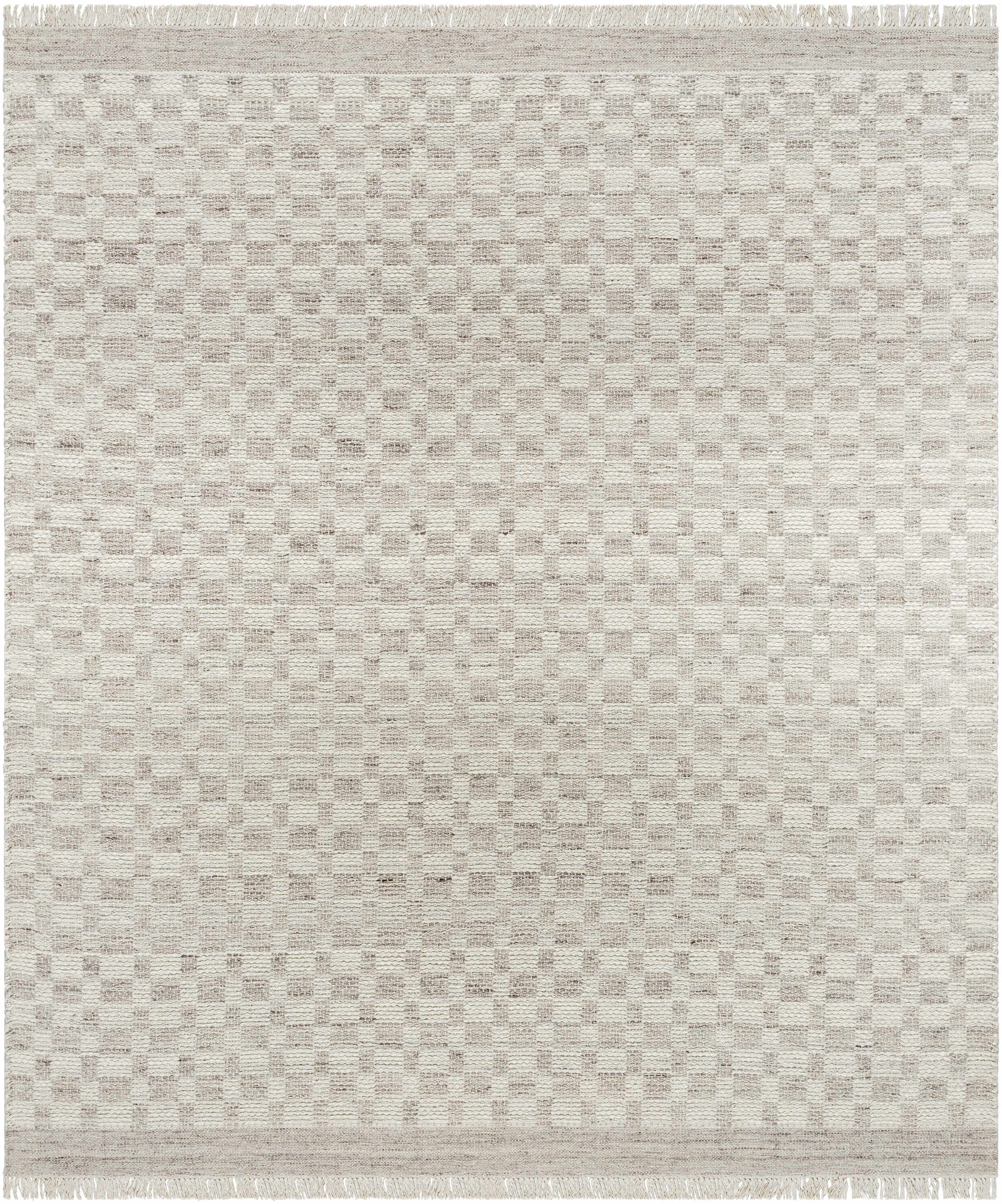Medium Gray Hand Woven 100% Wool Cottage Rectangle Handmade rug, Indoor use only, has fringe, non-washable. runner also available