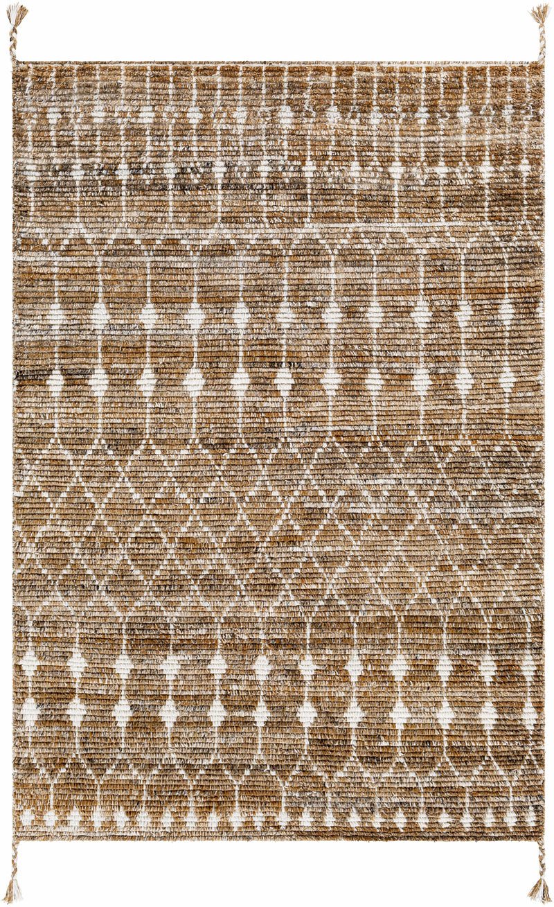 Brown Hand Knotted 100% Recycled PET Yarn Global Rectangle Handmade rug, Indoor use only, no fringe, non-washable. runner also available