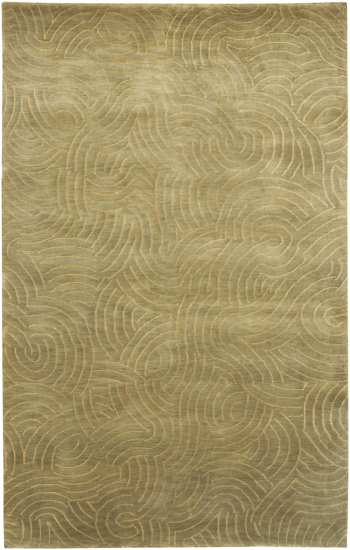 Olive Hand Knotted 70% NZ Wool, 30% Viscose Traditional Rectangle Handmade rug, Indoor use only, no fringe, non-washable.