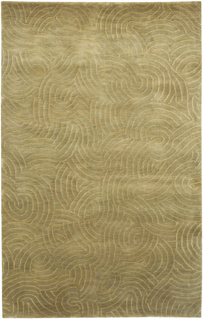Olive Hand Knotted 70% NZ Wool, 30% Viscose Traditional Rectangle Handmade rug, Indoor use only, no fringe, non-washable.