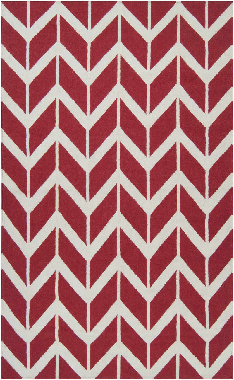 Red Hand Woven 100% Wool Modern Rectangle Handmade rug, Indoor use only, no fringe, non-washable. round also available