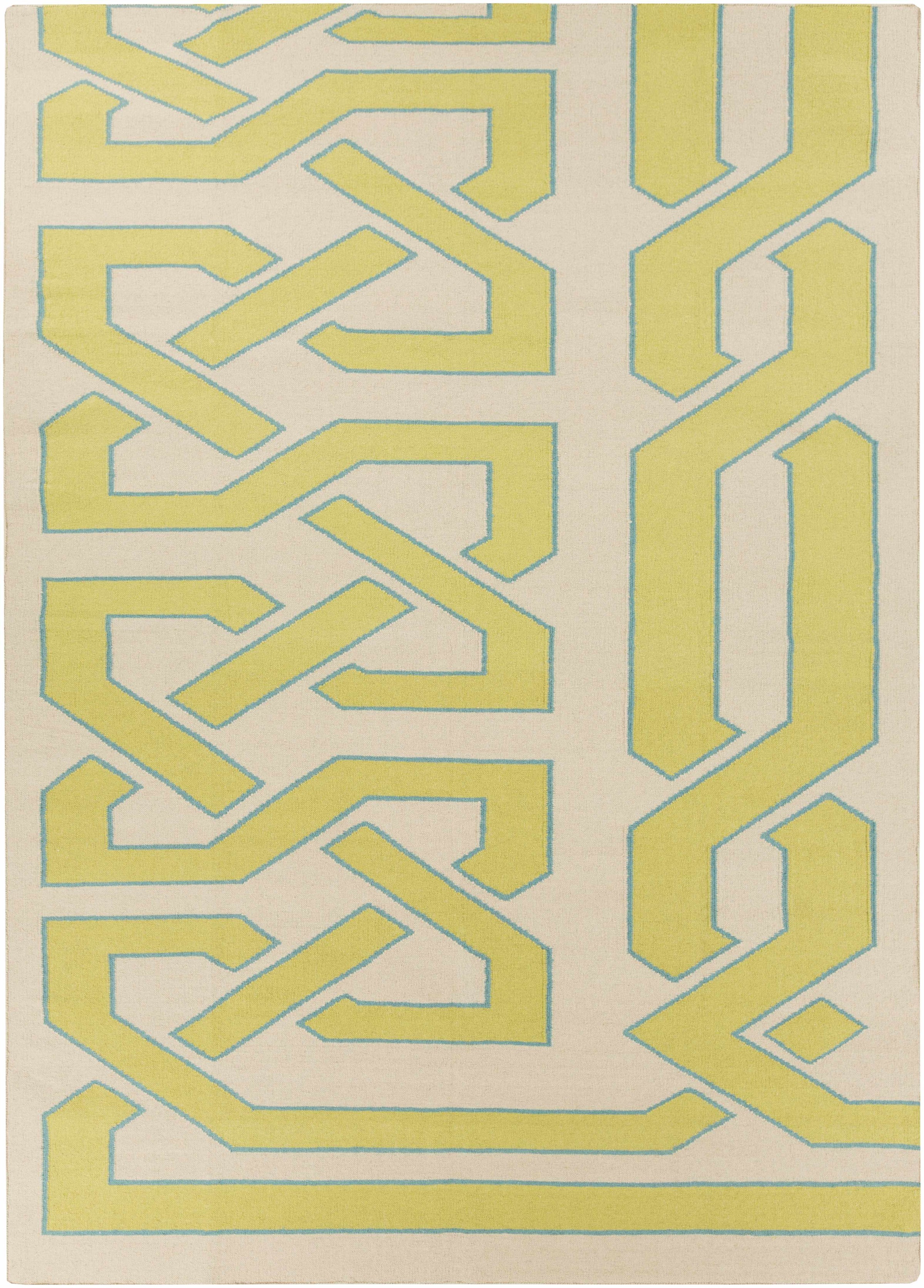 Ivory Hand Woven 100% Wool Modern Rectangle Handmade rug, Indoor use only, no fringe, non-washable.