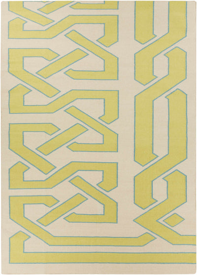 Ivory Hand Woven 100% Wool Modern Rectangle Handmade rug, Indoor use only, no fringe, non-washable.
