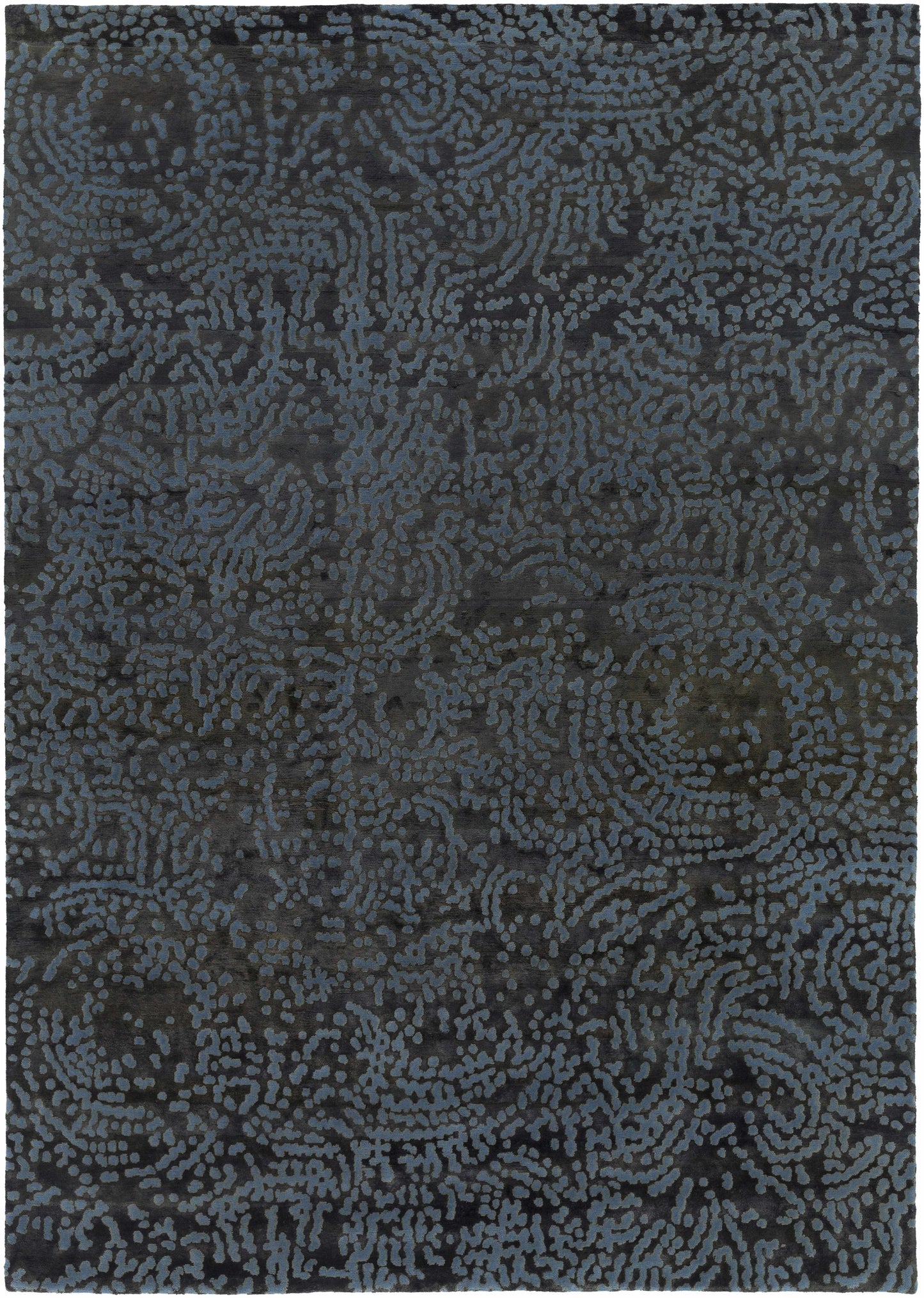 Black Hand Knotted 70% NZ Wool, 30% Viscose Modern Rectangle Handmade rug, Indoor use only, no fringe, non-washable. runner also available