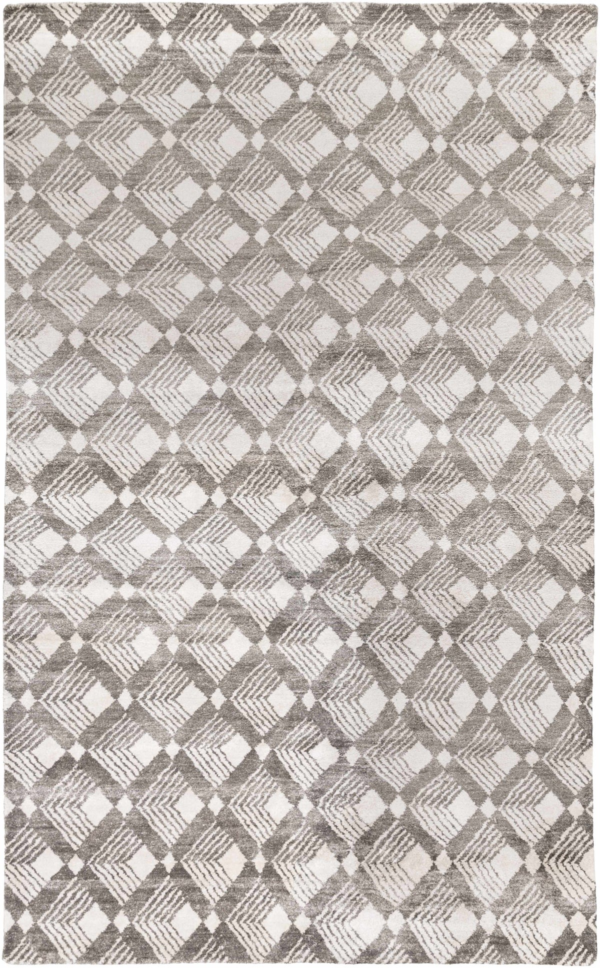 Charcoal Hand Knotted 100% Viscose Modern Rectangle Handmade rug, Indoor use only, no fringe, non-washable.