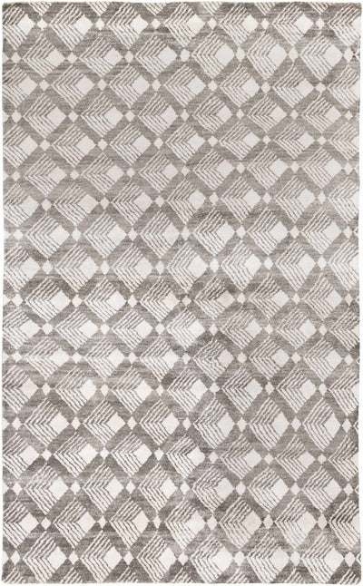 Charcoal Hand Knotted 100% Viscose Modern Rectangle Handmade rug, Indoor use only, no fringe, non-washable.
