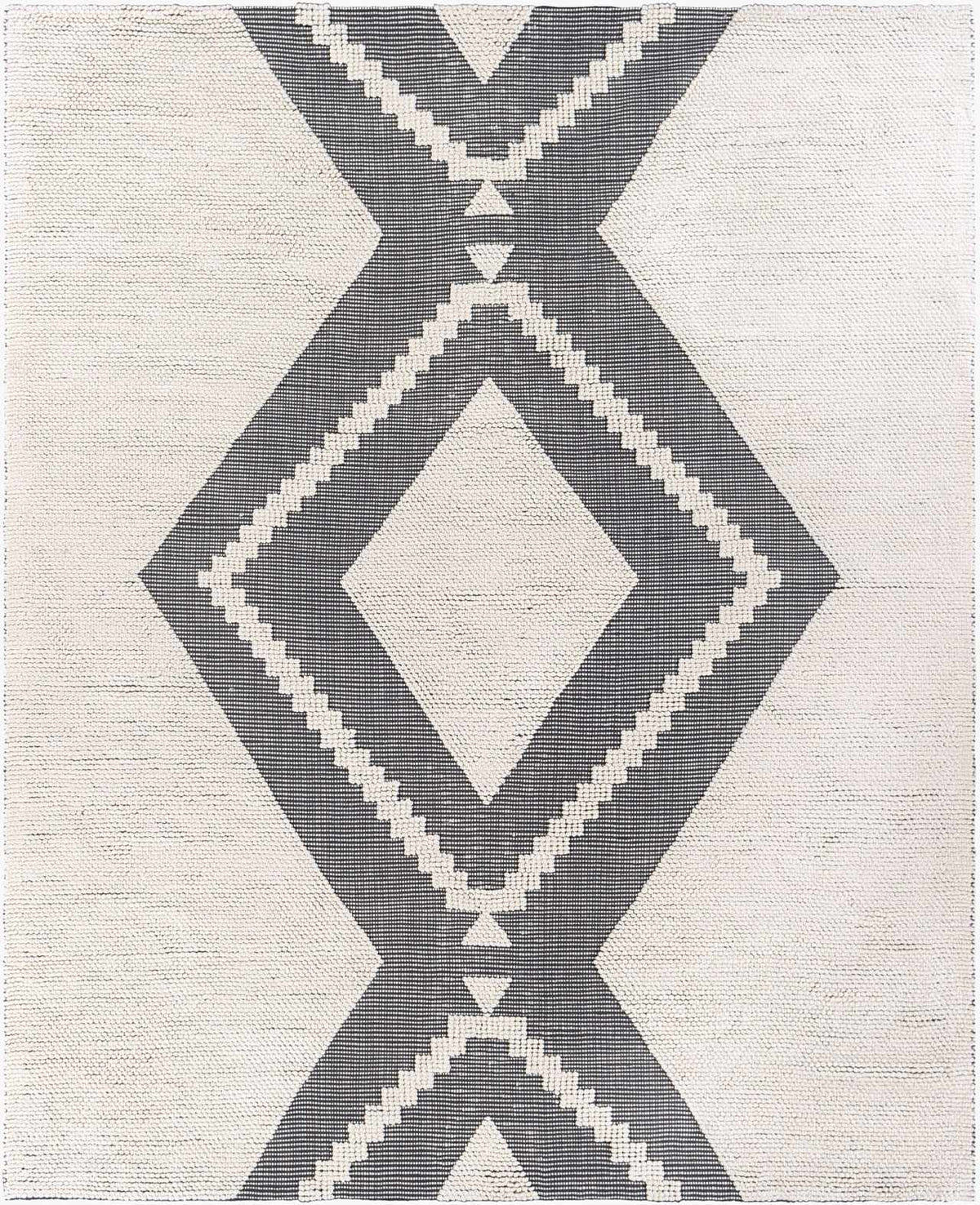 Black Hand Woven 100% Recycled PET Yarn Global Rectangle Handmade rug, Indoor use only, no fringe, non-washable. runner also available