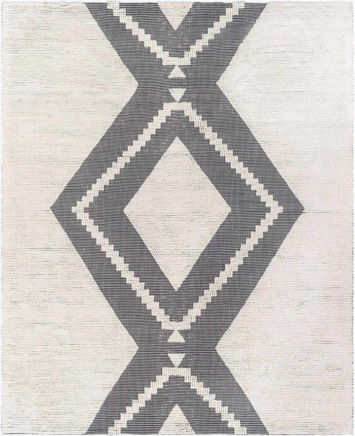 Black Hand Woven 100% Recycled PET Yarn Global Rectangle Handmade rug, Indoor use only, no fringe, non-washable. runner also available