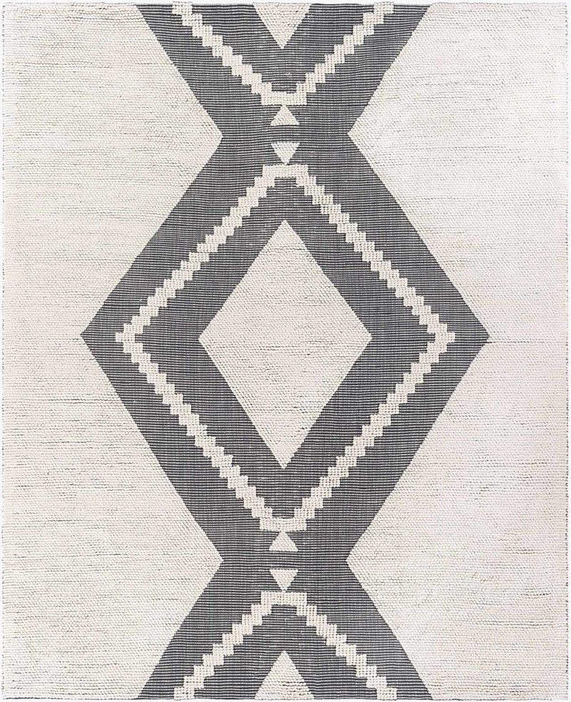 Black Hand Woven 100% Recycled PET Yarn Global Rectangle Handmade rug, Indoor use only, no fringe, non-washable. runner also available