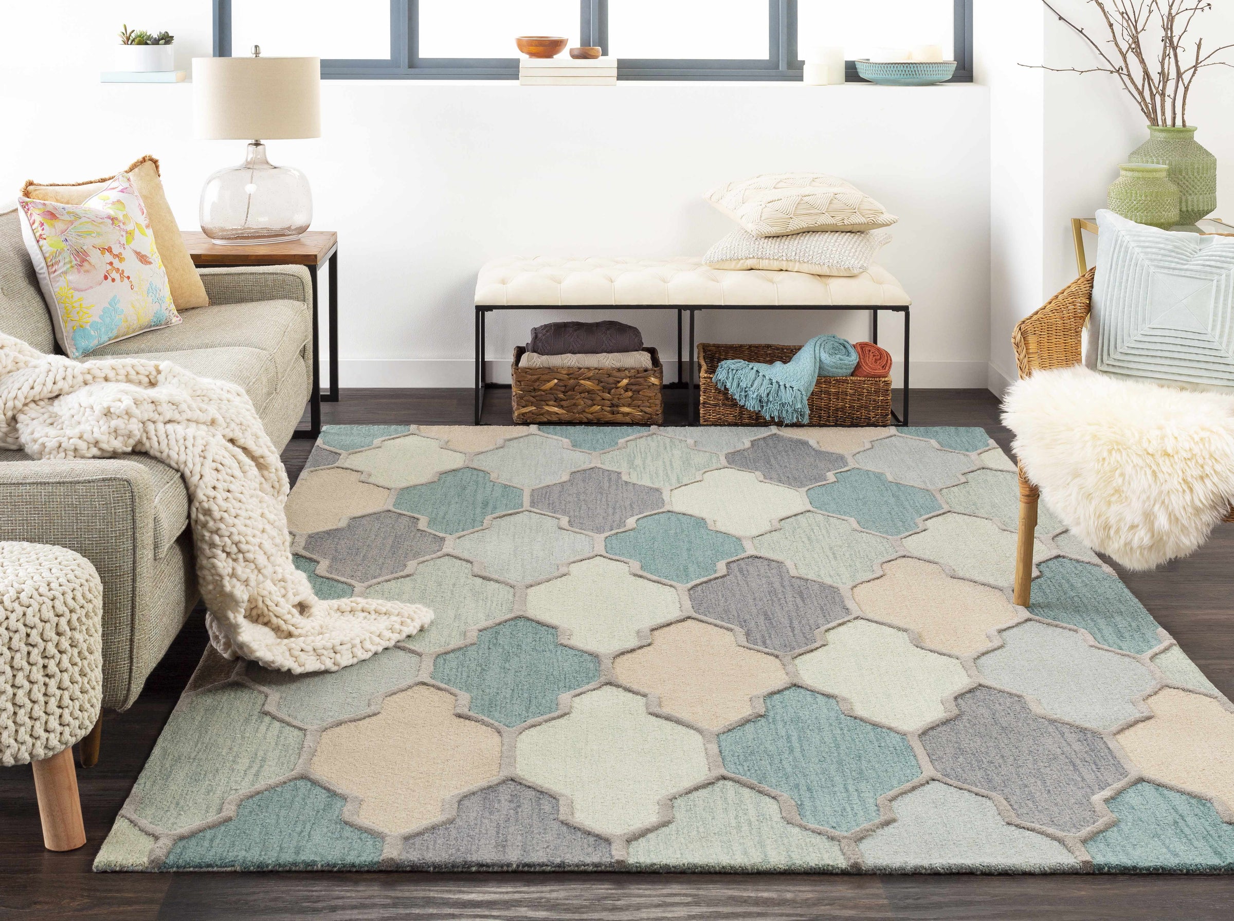 Decorative Accents : CTA-002,Furniture : MLM-005,Pillows : AKA-001,MGR-003,FRS-002,WCV-001,LIF-004,Rugs : SHS-9600,AWAH-2036,Table Lamps : BTLP-002,Throws : TID-002,TEH-1001,TSS-4003,DTO-1000