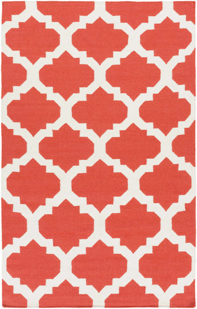 Pink Hand Woven 100% Wool Modern Rectangle Handmade rug, Indoor use only, no fringe, non-washable.