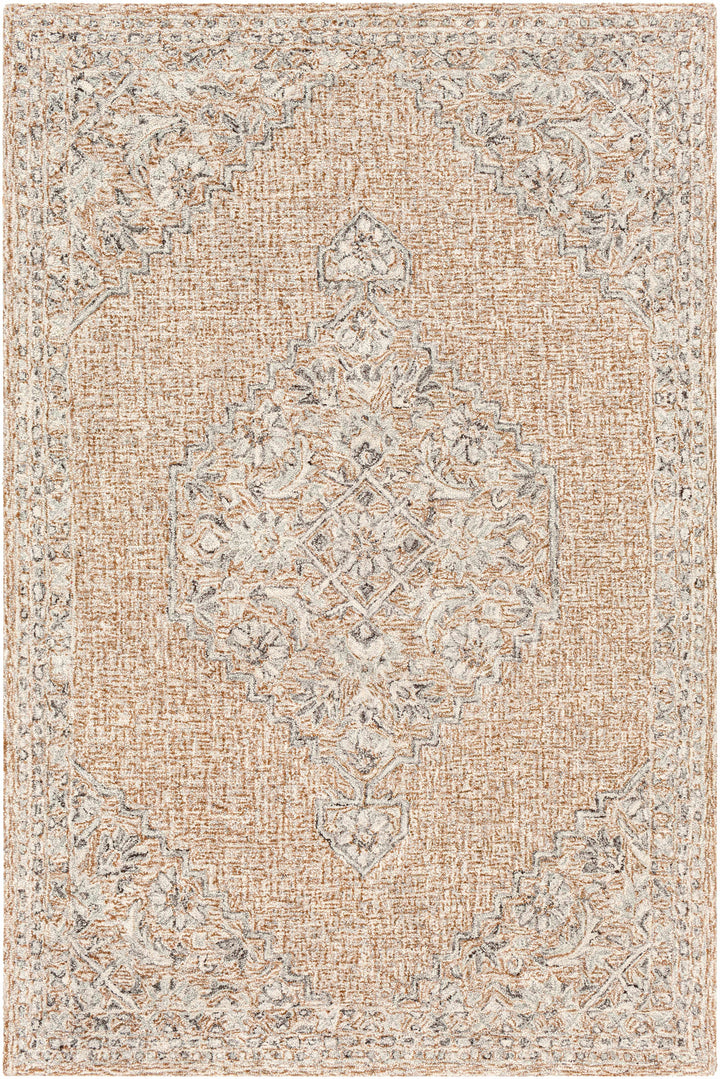 Camel Hand Tufted 60% Viscose, 40% Wool Traditional Rectangle Handmade rug, Indoor use only, no fringe, non-washable.