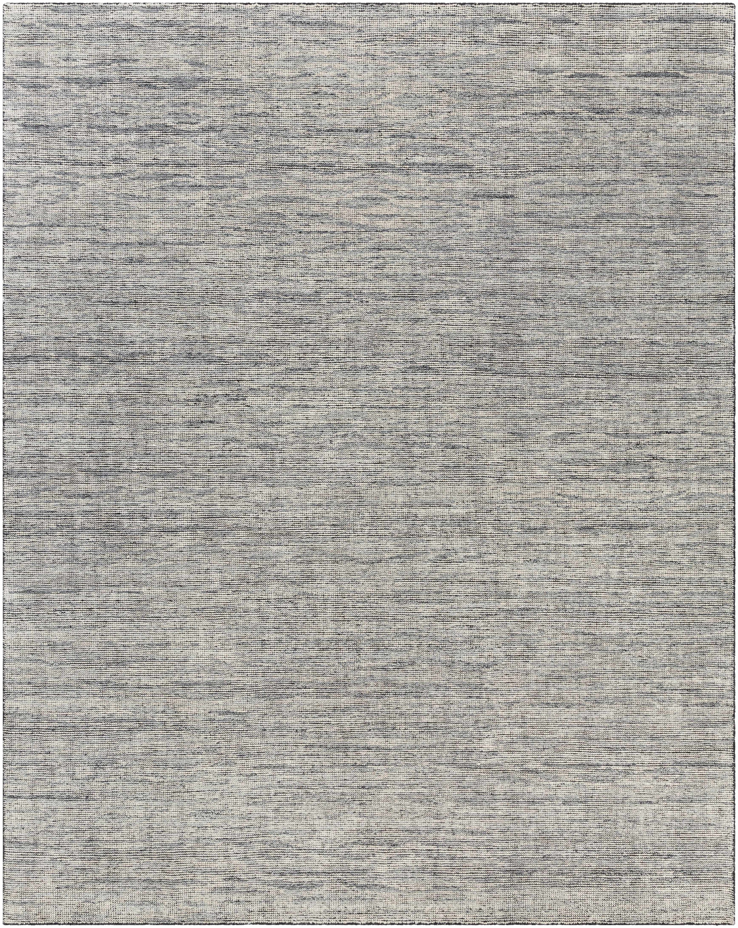 Ink Blue Hand Knotted 90% Wool, 10% Polyester Modern Rectangle Handmade rug, Indoor use only, no fringe, non-washable.