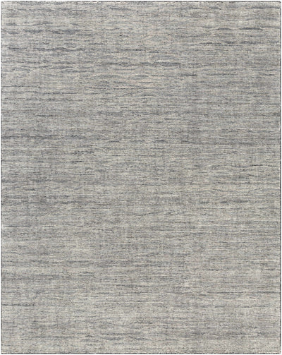 Ink Blue Hand Knotted 90% Wool, 10% Polyester Modern Rectangle Handmade rug, Indoor use only, no fringe, non-washable.