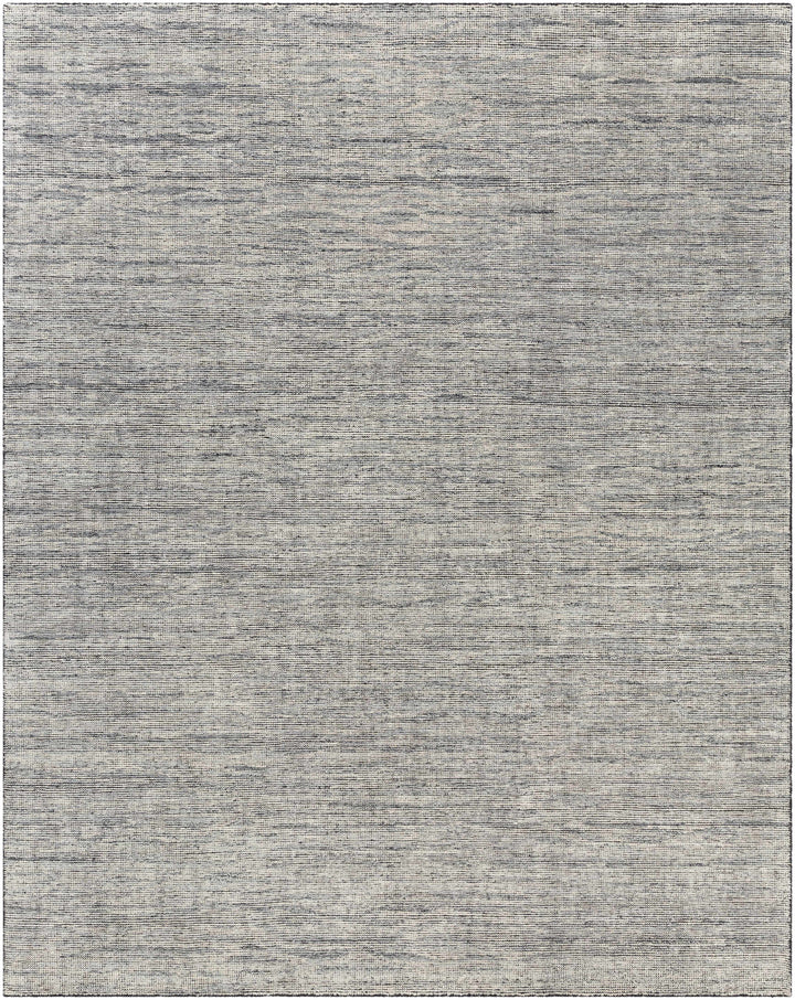 Ink Blue Hand Knotted 90% Wool, 10% Polyester Modern Rectangle Handmade rug, Indoor use only, no fringe, non-washable.