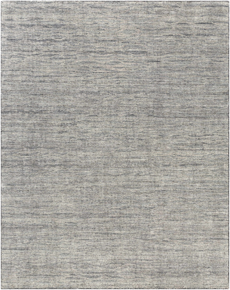 Ink Blue Hand Knotted 90% Wool, 10% Polyester Modern Rectangle Handmade rug, Indoor use only, no fringe, non-washable.