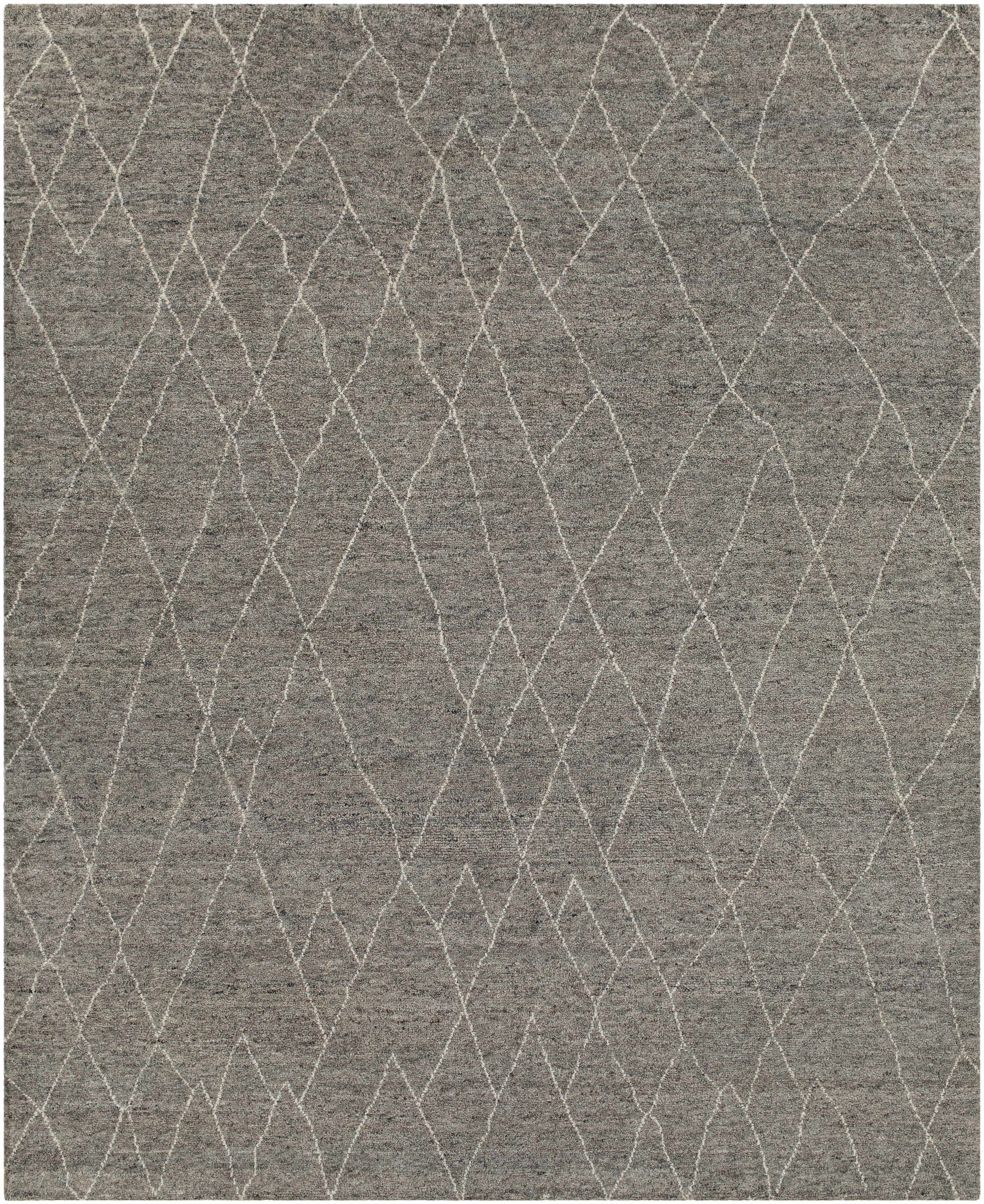 Charcoal Hand Knotted 100% Wool Global Rectangle Handmade rug, Indoor use only, no fringe, non-washable. runner also available