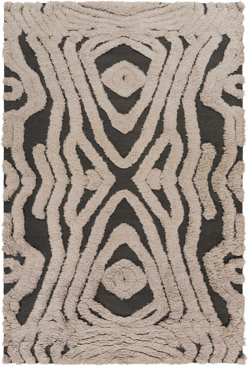 Charcoal Hand Woven 100% Wool Modern Rectangle Handmade rug, Indoor use only, no fringe, non-washable. runner also available