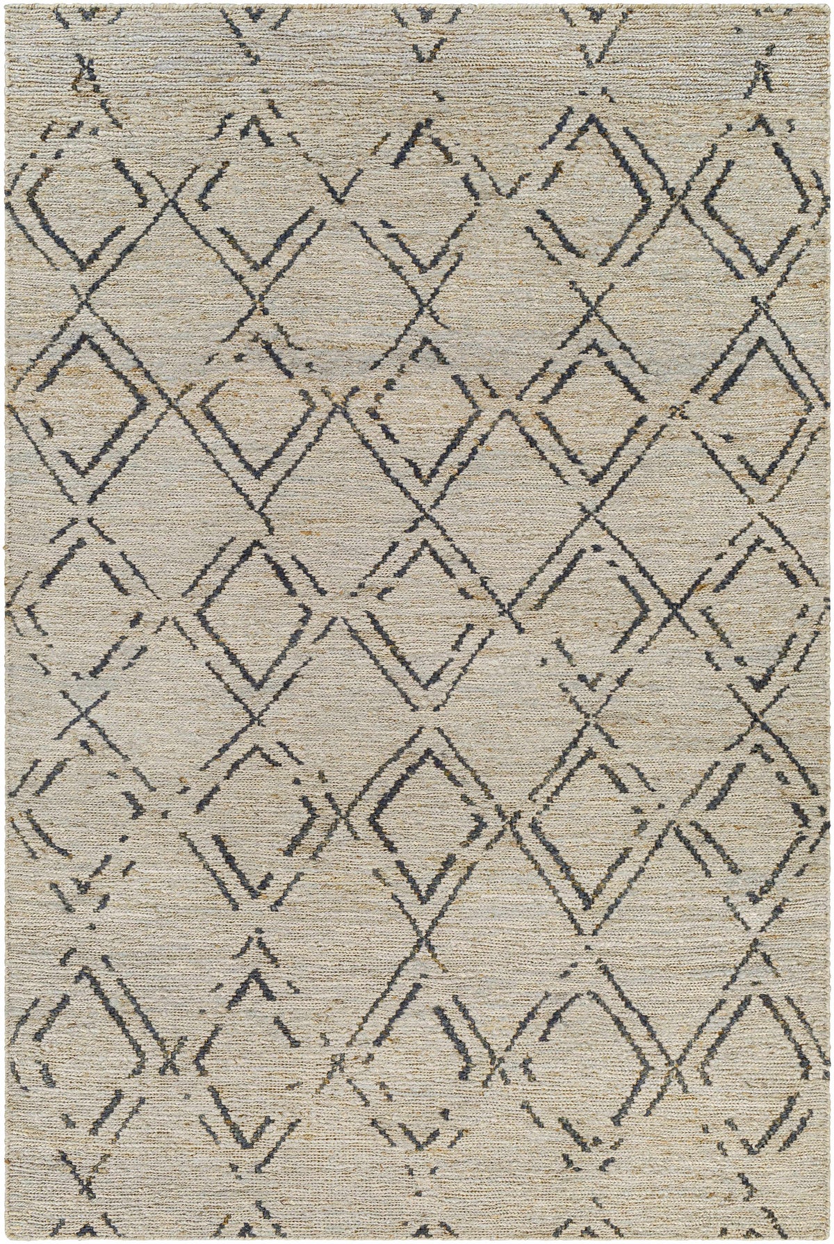 Medium Gray Hand Woven 100% Jute Cottage Rectangle Handmade rug, Indoor use only, no fringe, non-washable.