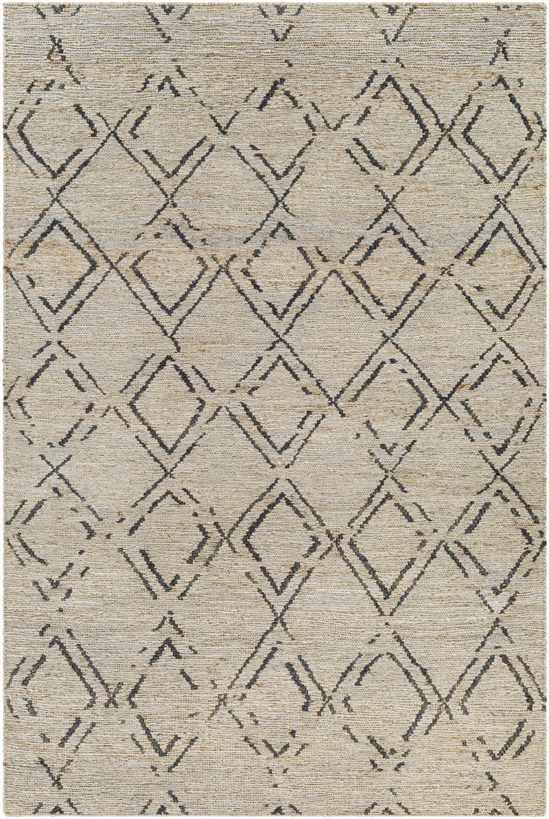 Medium Gray Hand Woven 100% Jute Cottage Rectangle Handmade rug, Indoor use only, no fringe, non-washable.