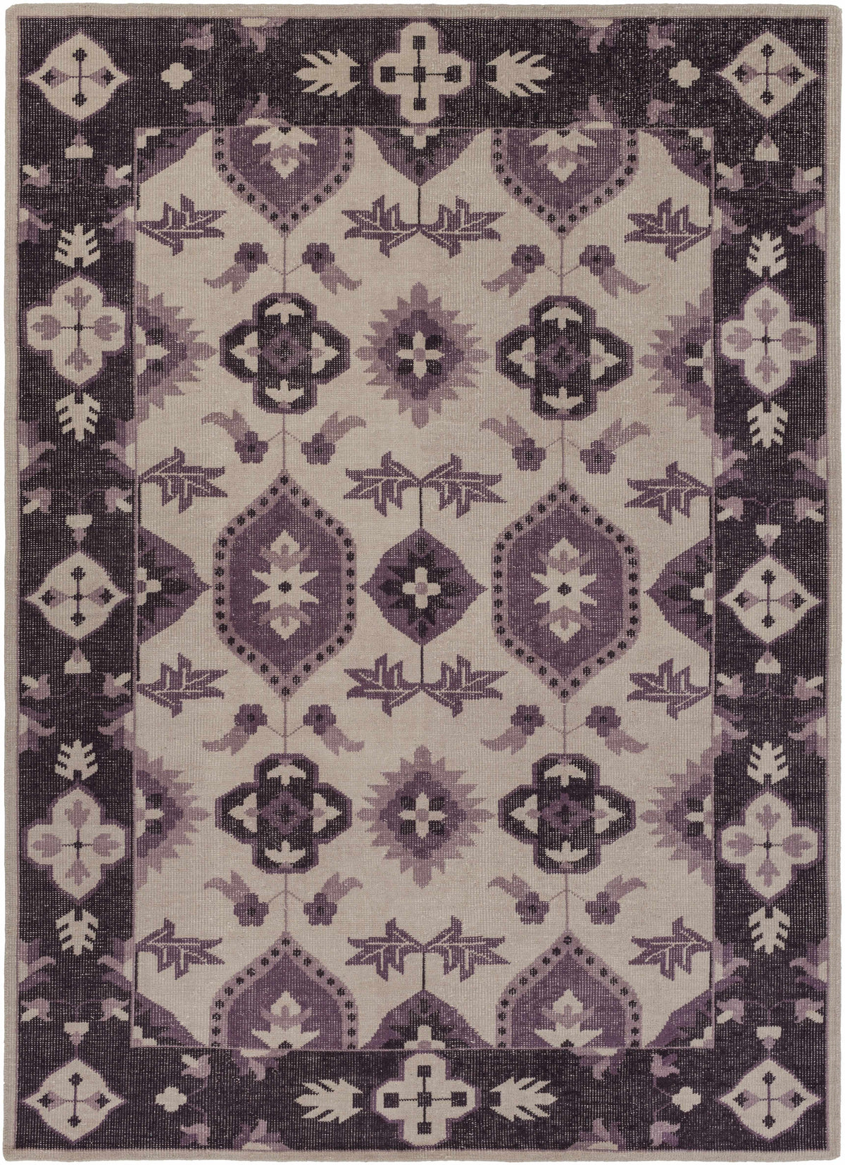 Medium Gray Hand Knotted 100% Wool Traditional Rectangle Handmade rug, Indoor use only, no fringe, non-washable.