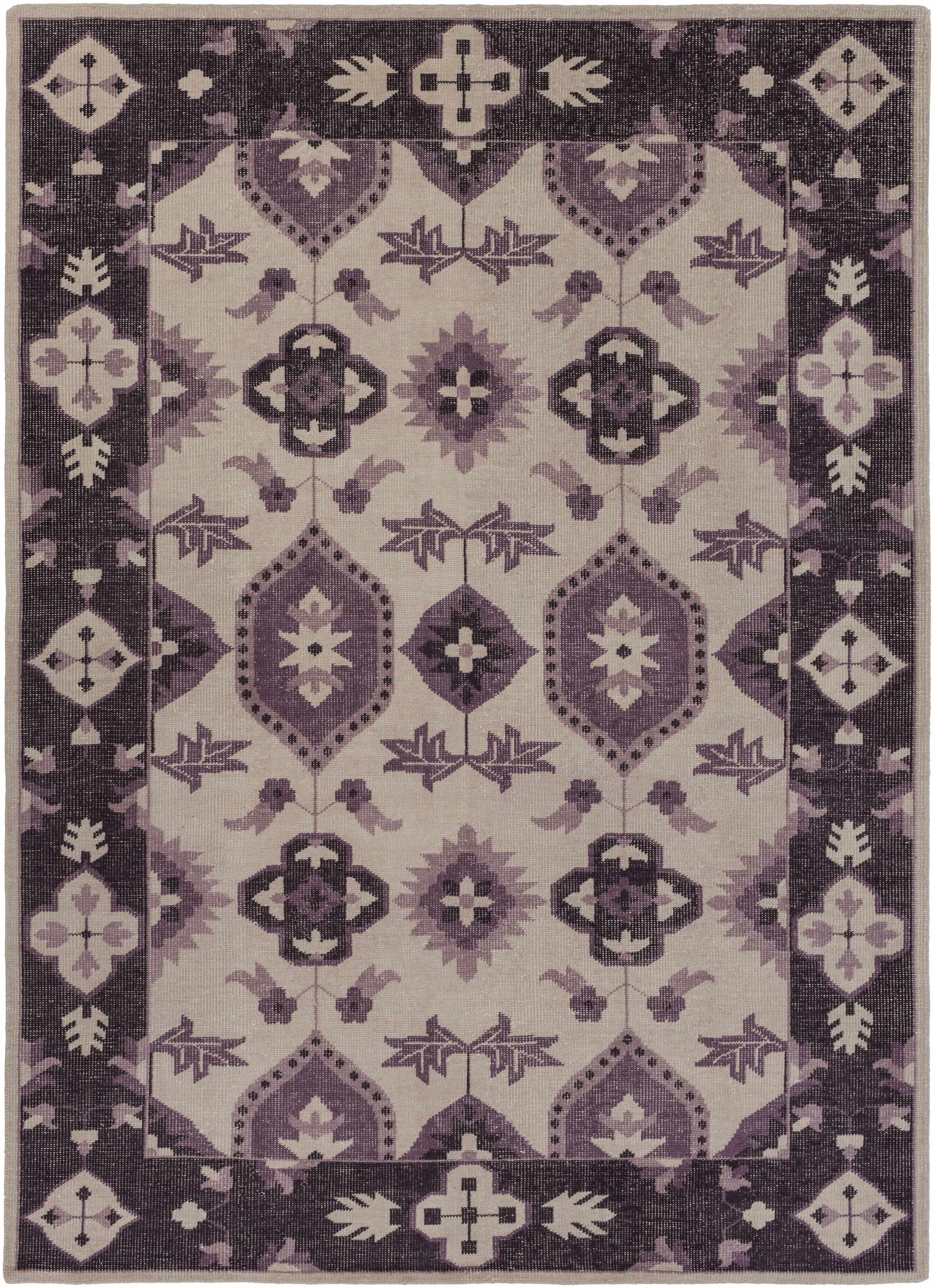 Medium Gray Hand Knotted 100% Wool Traditional Rectangle Handmade rug, Indoor use only, no fringe, non-washable.