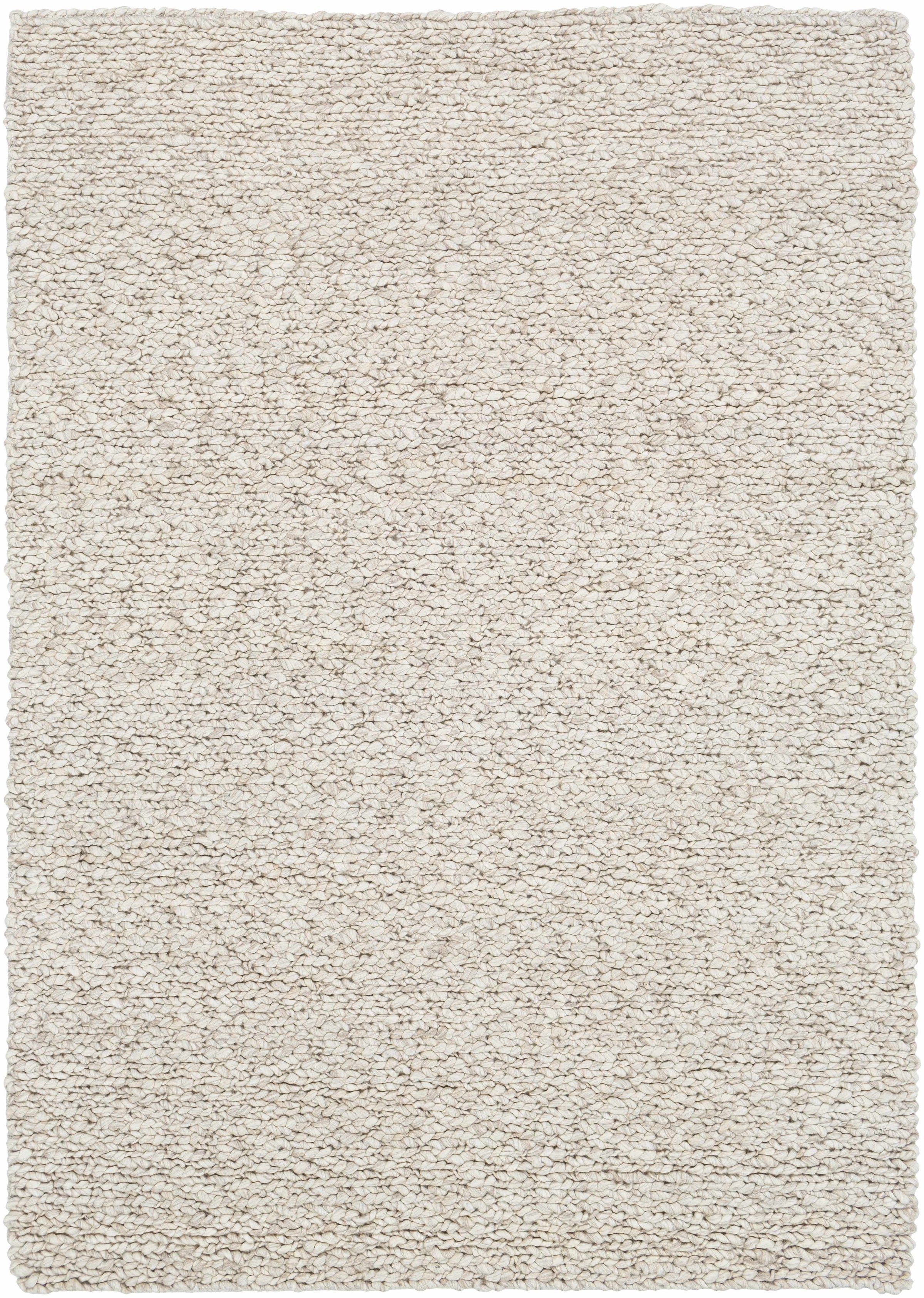 Light Beige Hand Woven 100% Wool Cottage Rectangle Handmade rug, Indoor use only, no fringe, non-washable.
