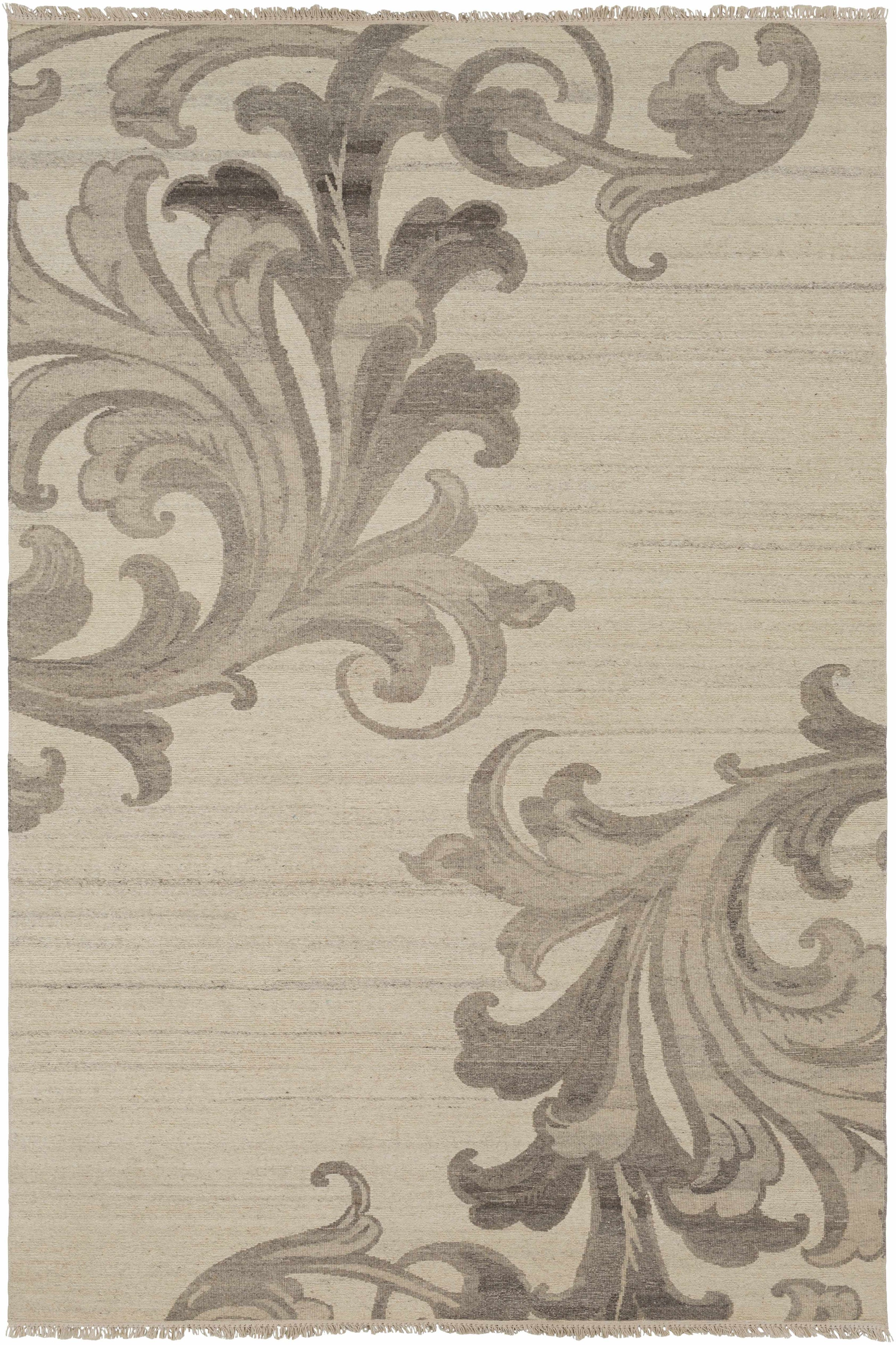 Medium Brown Hand Knotted 100% Wool Modern Rectangle Handmade rug, Indoor use only, has fringe, non-washable.