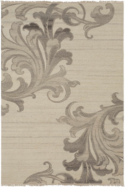 Medium Brown Hand Knotted 100% Wool Modern Rectangle Handmade rug, Indoor use only, has fringe, non-washable.