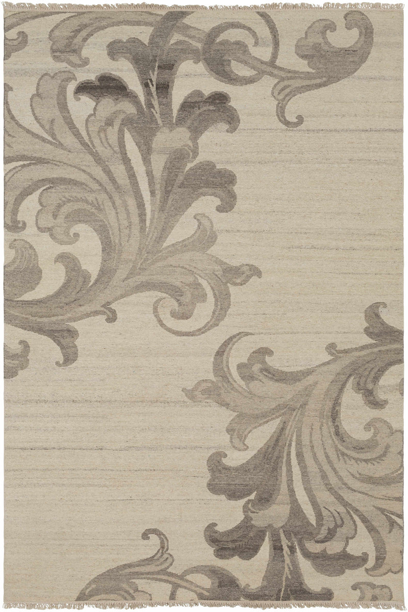 Medium Brown Hand Knotted 100% Wool Modern Rectangle Handmade rug, Indoor use only, has fringe, non-washable.