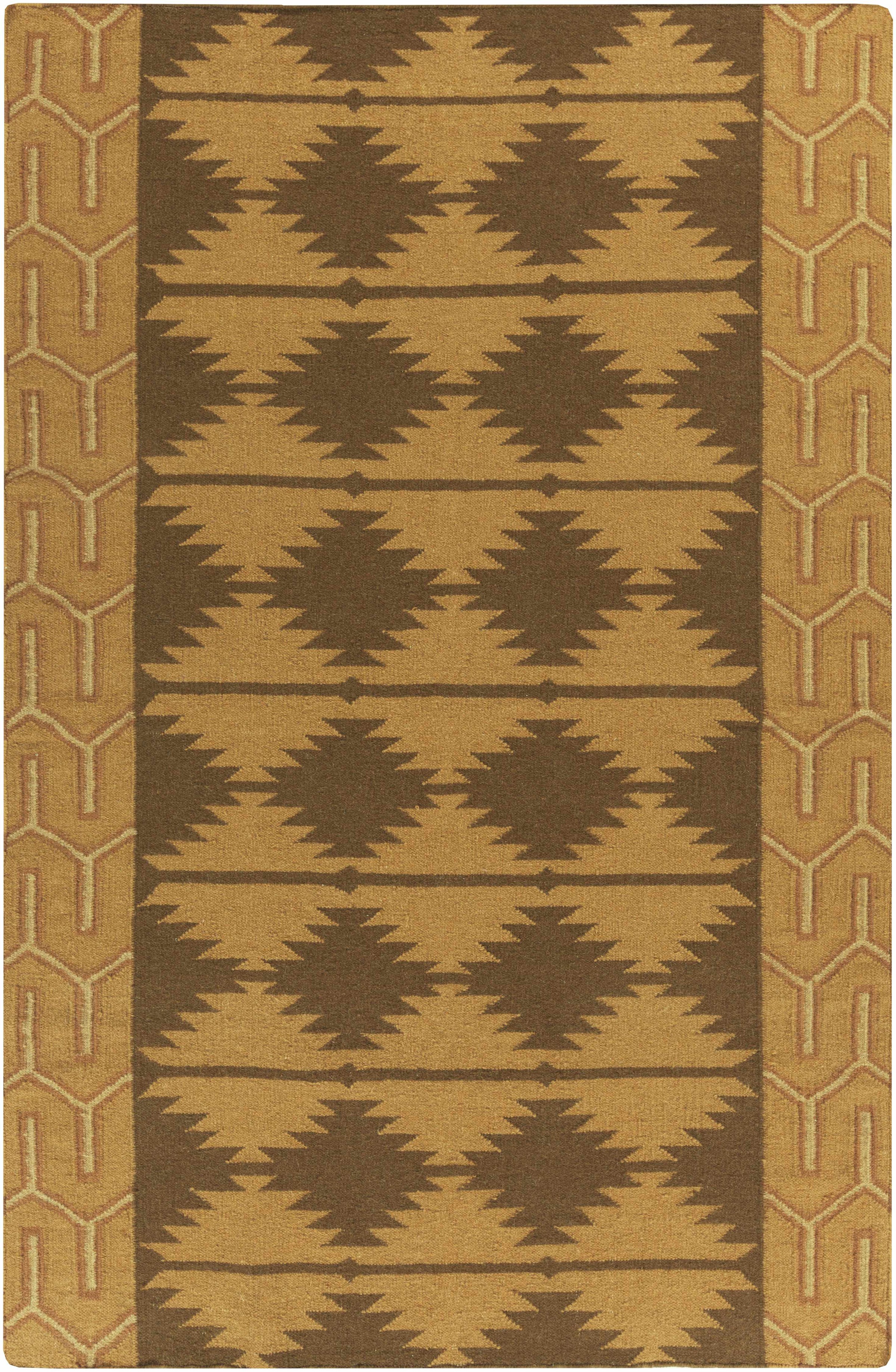 Medium Brown Hand Woven 100% Wool Modern Rectangle Handmade rug, Indoor use only, no fringe, non-washable. runner also available