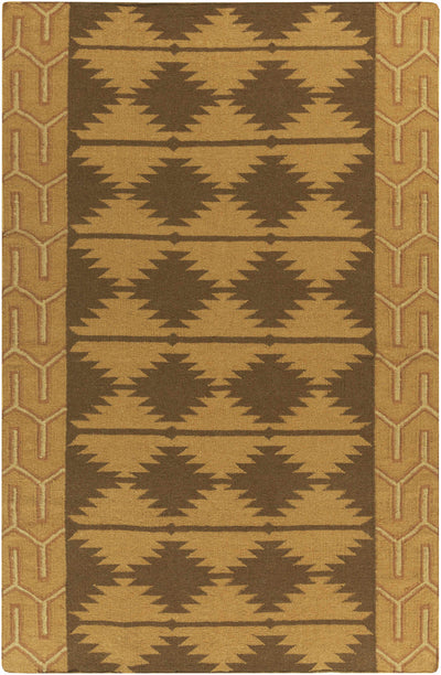 Medium Brown Hand Woven 100% Wool Modern Rectangle Handmade rug, Indoor use only, no fringe, non-washable. runner also available