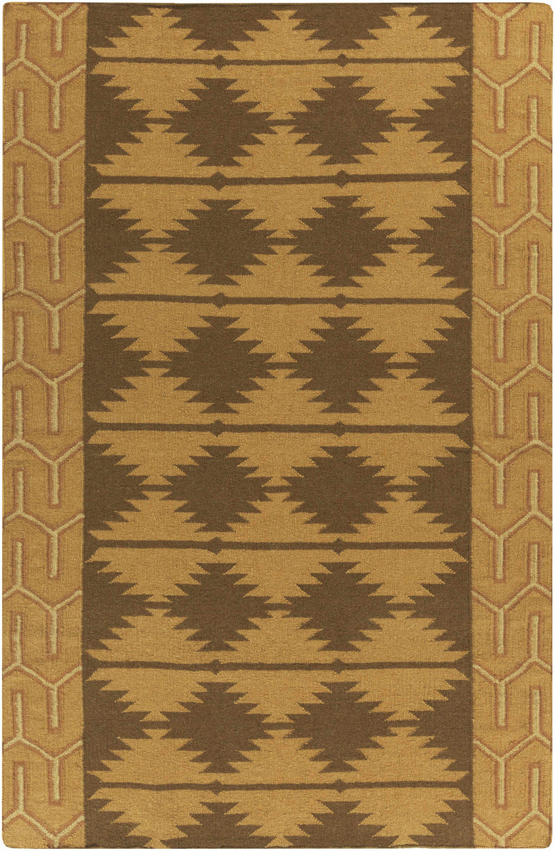 Medium Brown Hand Woven 100% Wool Modern Rectangle Handmade rug, Indoor use only, no fringe, non-washable. runner also available