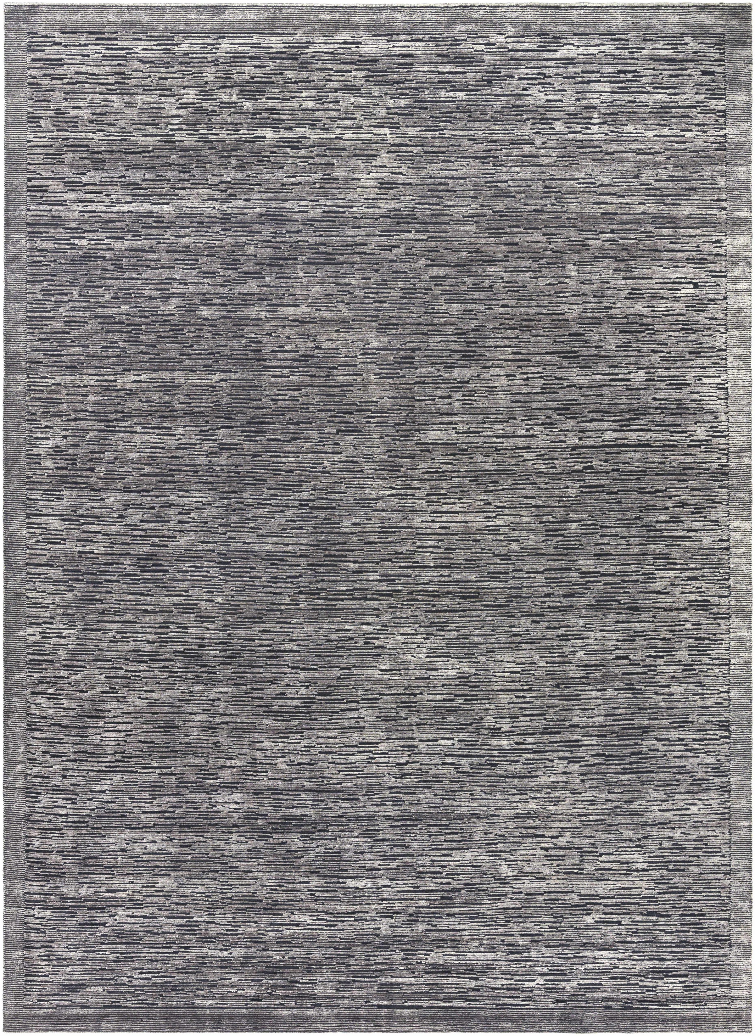 Black Hand Knotted 50% NZ Wool, 50% Viscose Modern Rectangle Handmade rug, Indoor use only, no fringe, non-washable. runner also available