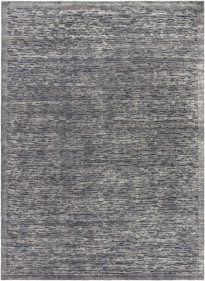 Black Hand Knotted 50% NZ Wool, 50% Viscose Modern Rectangle Handmade rug, Indoor use only, no fringe, non-washable. runner also available