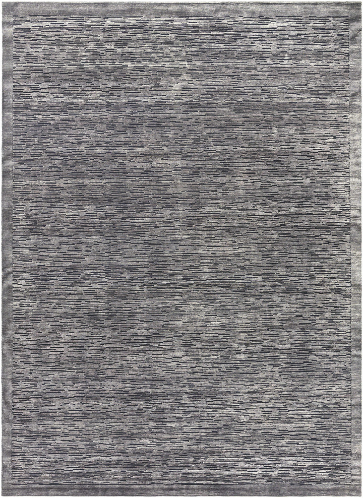 Black Hand Knotted 50% NZ Wool, 50% Viscose Modern Rectangle Handmade rug, Indoor use only, no fringe, non-washable. runner also available