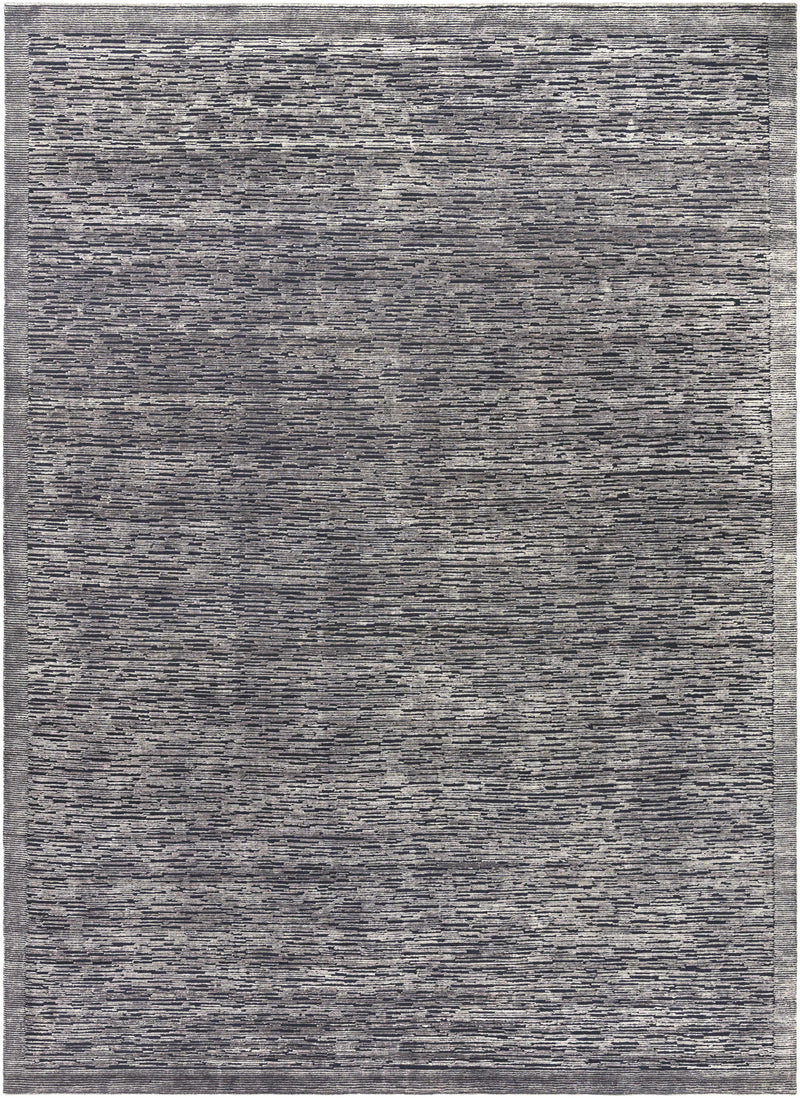 Black Hand Knotted 50% NZ Wool, 50% Viscose Modern Rectangle Handmade rug, Indoor use only, no fringe, non-washable. runner also available