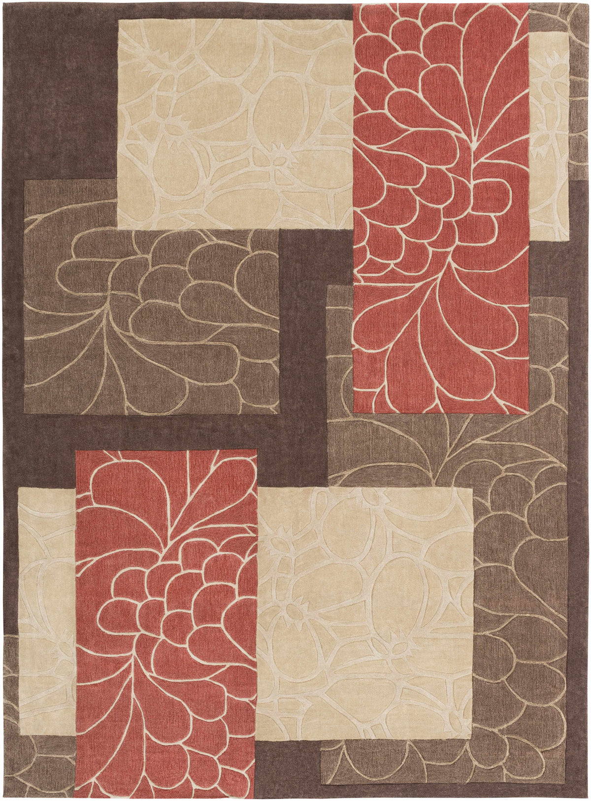 Dark Brown Hand Tufted 100% Polyester Modern Rectangle Handmade rug, Indoor use only, no fringe, non-washable. round also available