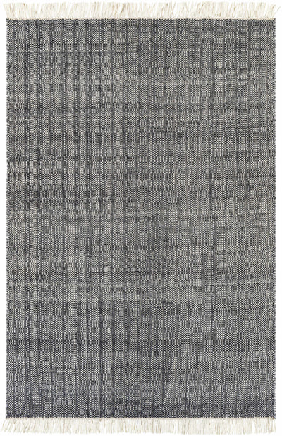 Charcoal Hand Woven 100% Wool Modern Rectangle Handmade rug, Indoor use only, has fringe, non-washable. runner also available