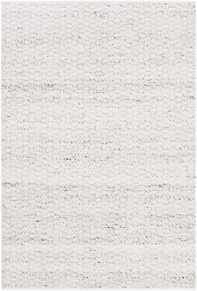 Ivory Hand Woven 100% Polyester Modern Rectangle Handmade rug, Indoor use only, no fringe, non-washable.