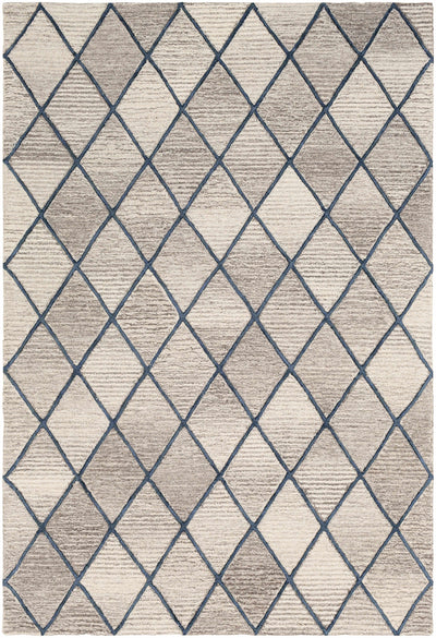 Taupe Hand Tufted 80% Wool, 20% Viscose Modern Rectangle Handmade rug, Indoor use only, no fringe, non-washable.
