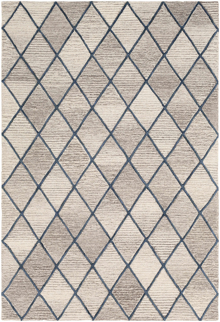 Taupe Hand Tufted 80% Wool, 20% Viscose Modern Rectangle Handmade rug, Indoor use only, no fringe, non-washable.