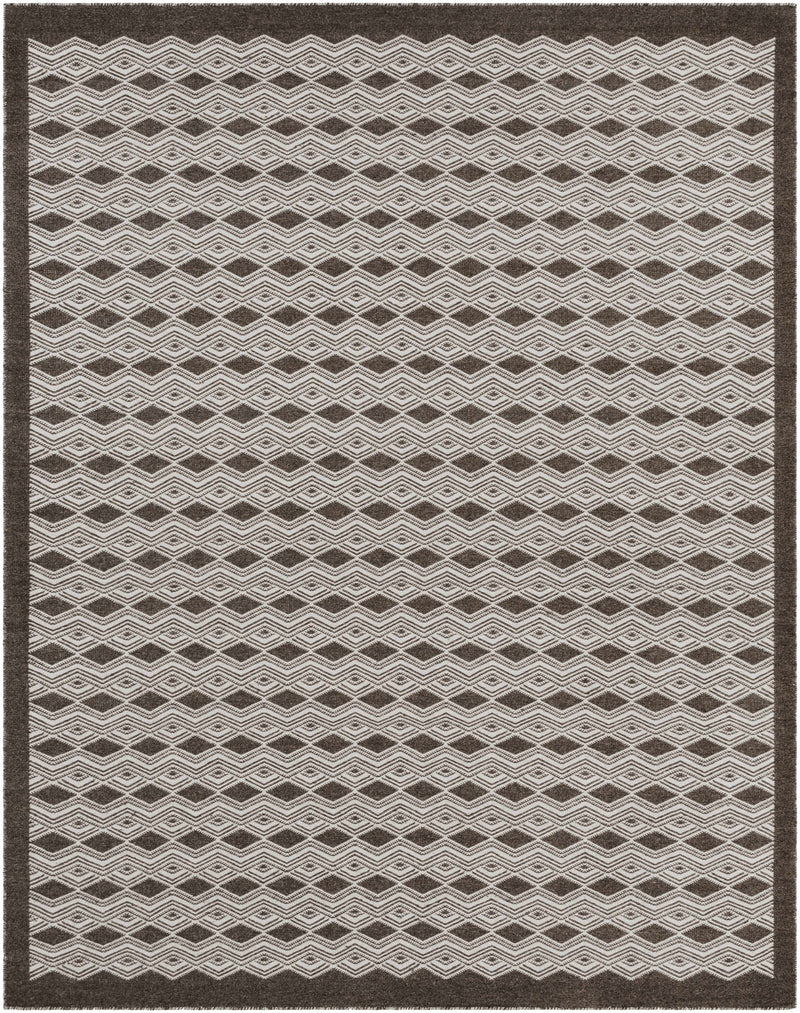 Charcoal Hand Woven 100% Wool Traditional Rectangle Handmade rug, Indoor use only, no fringe, non-washable.