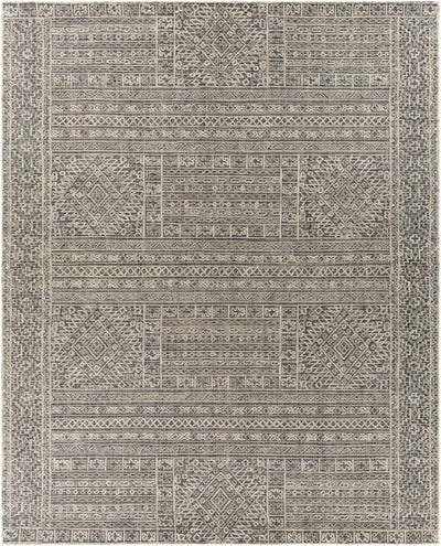 Black Hand Tufted 100% Wool Global Rectangle Handmade rug, Indoor use only, no fringe, non-washable. runner also available