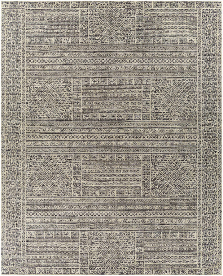 Black Hand Tufted 100% Wool Global Rectangle Handmade rug, Indoor use only, no fringe, non-washable. runner also available