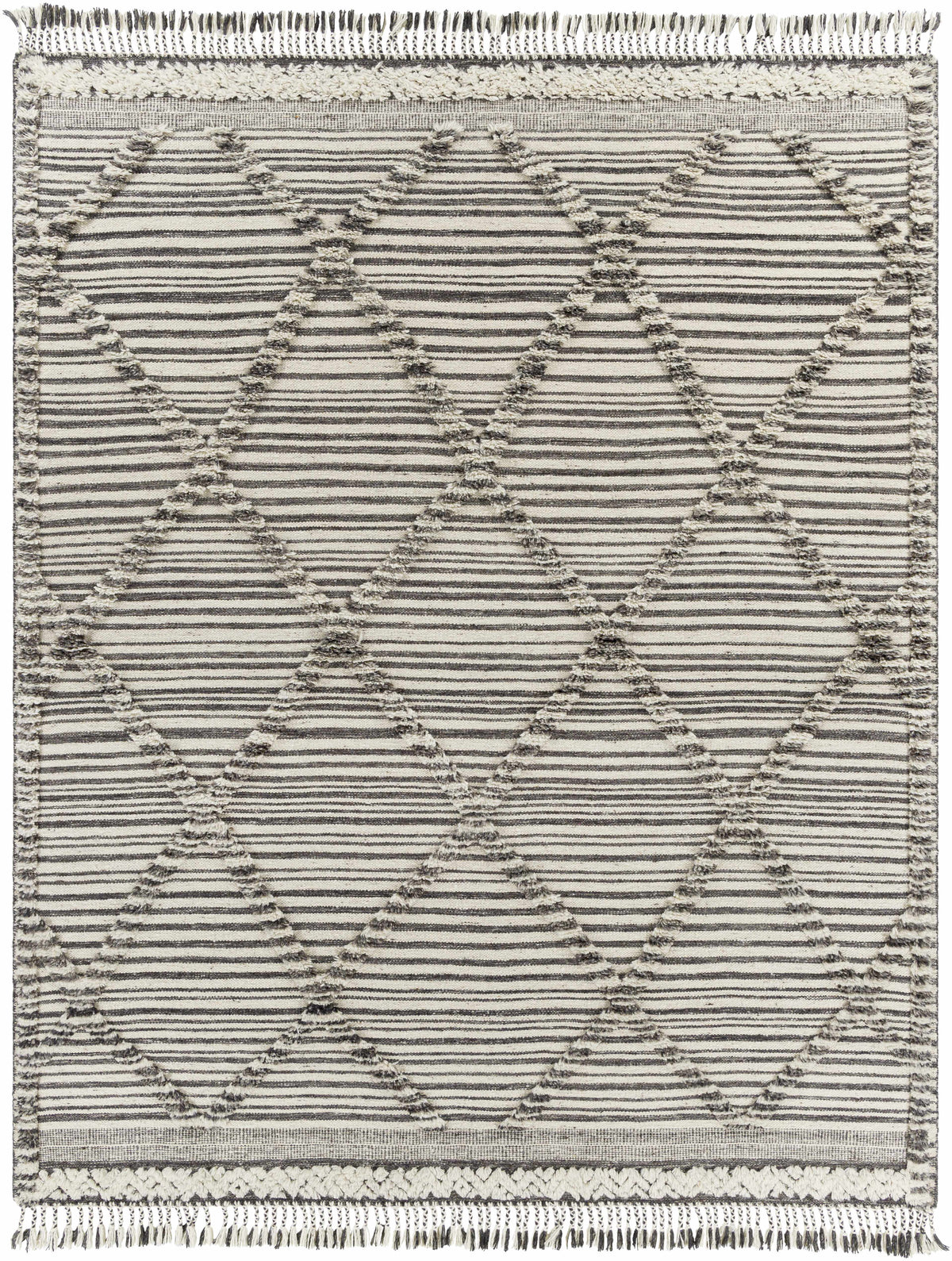 Ivory Hand Knotted 100% Wool Global Rectangle Handmade rug, Indoor use only, has fringe, non-washable. runner also available